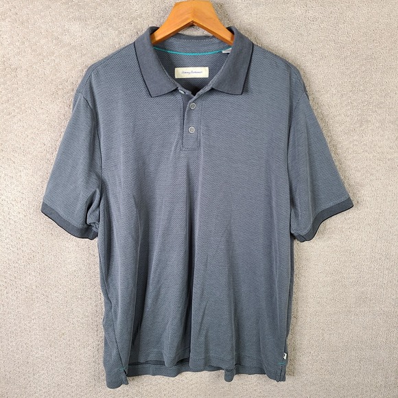 Tommy Bahama Other - Tommy Bahama Shirt Mens XL Gray Polo Modal Blend Zig Zag‎ Golf Rugby Comfort